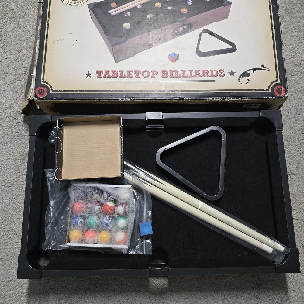 The Original Fun Workshop Table Top Billiards Game Pool NOB